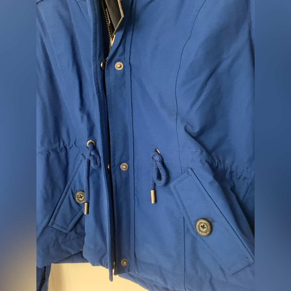 NWT Abercrombie & Fitch Blue Hooded Utility Jacket Women’s Medium Zip Coat - Picture 5 of 16